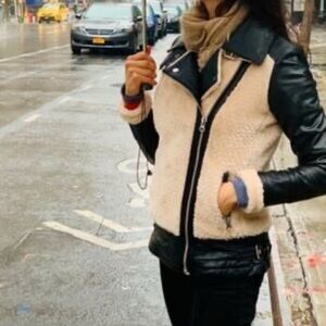 Slate & Willow Sherpa & Genuine Leather Jacket